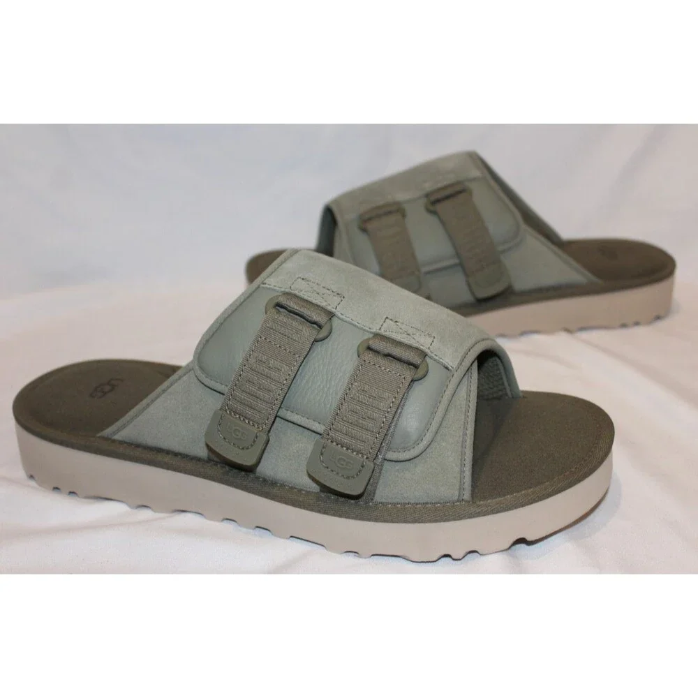 UGG MEN GOLDENCOAST STRAP SLIDE SANDALS SHADED CLOVER SZ 12 NIB